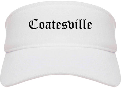 Coatesville Pennsylvania PA Old English Mens Visor Cap Hat White