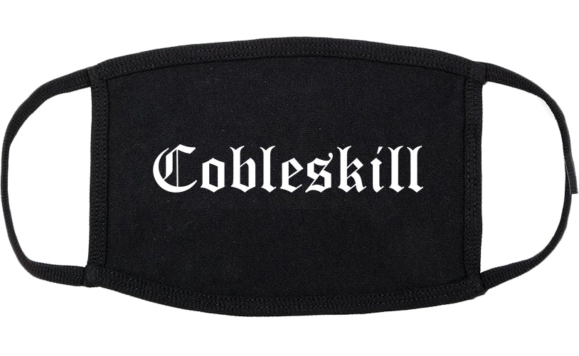 Cobleskill New York NY Old English Cotton Face Mask Black