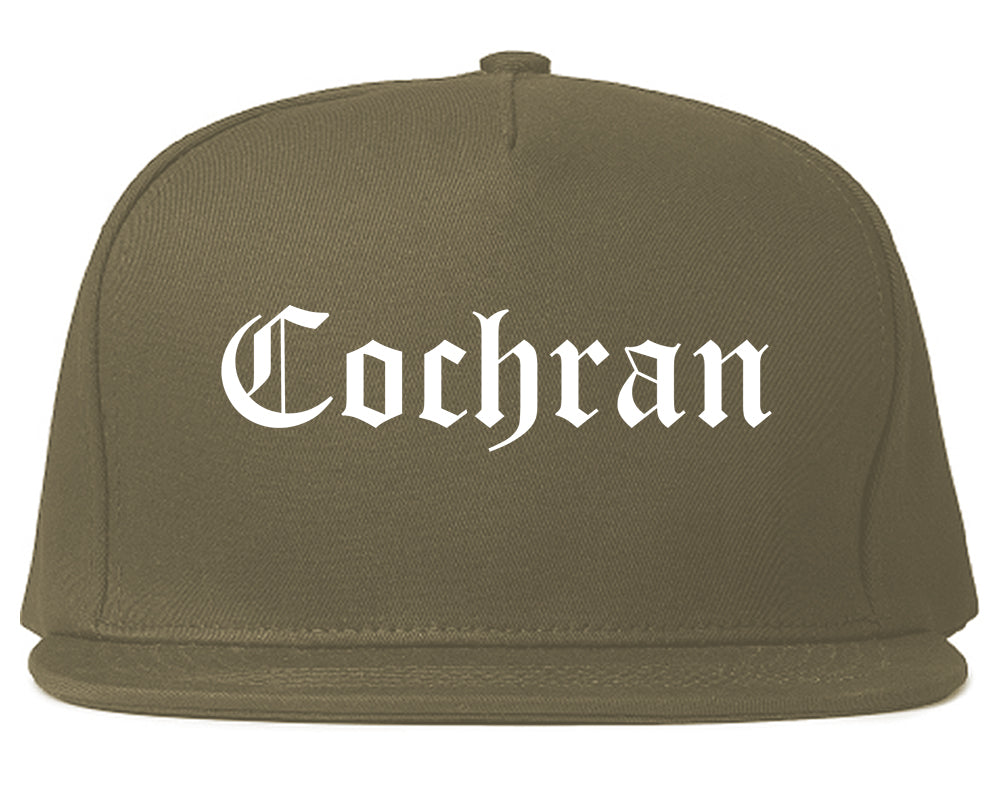 Cochran Georgia GA Old English Mens Snapback Hat Grey