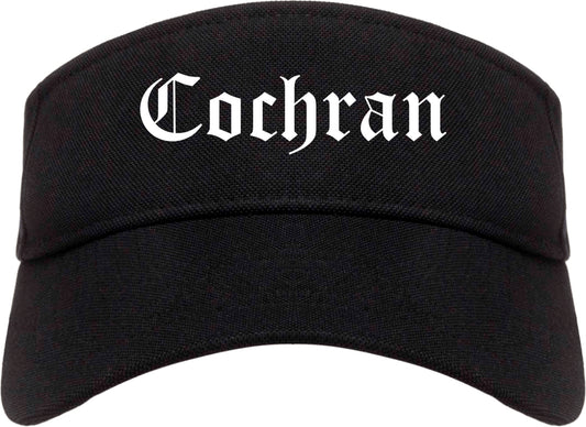 Cochran Georgia GA Old English Mens Visor Cap Hat Black