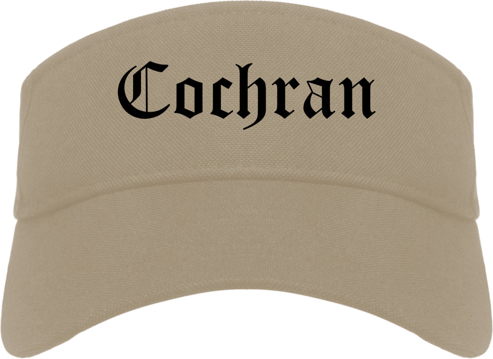 Cochran Georgia GA Old English Mens Visor Cap Hat Khaki