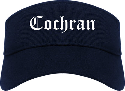 Cochran Georgia GA Old English Mens Visor Cap Hat Navy Blue