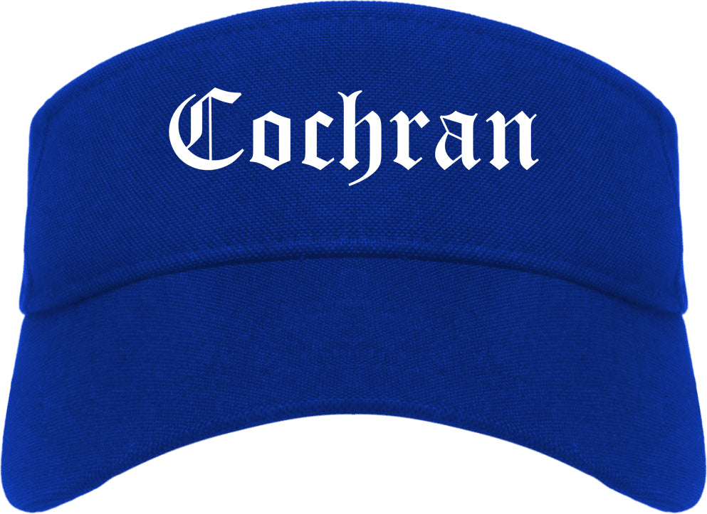 Cochran Georgia GA Old English Mens Visor Cap Hat Royal Blue