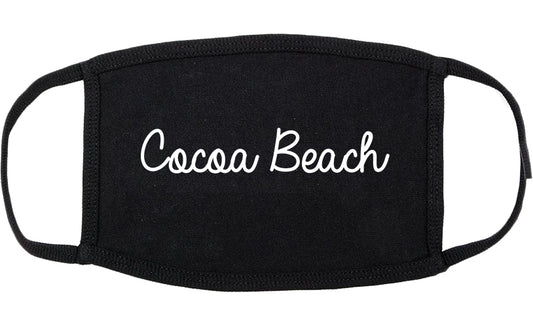 Cocoa Beach Florida FL Script Cotton Face Mask Black