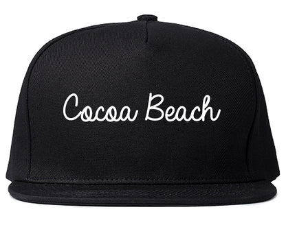 Cocoa Beach Florida FL Script Mens Snapback Hat Black