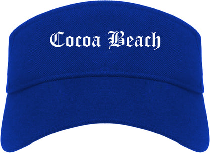 Cocoa Beach Florida FL Old English Mens Visor Cap Hat Royal Blue