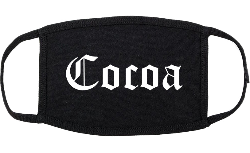 Cocoa Florida FL Old English Cotton Face Mask Black
