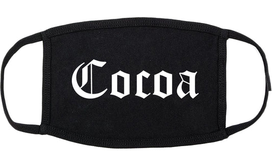 Cocoa Florida FL Old English Cotton Face Mask Black