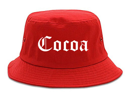 Cocoa Florida FL Old English Mens Bucket Hat Red