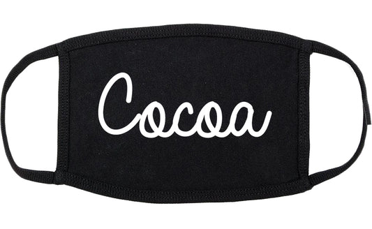 Cocoa Florida FL Script Cotton Face Mask Black
