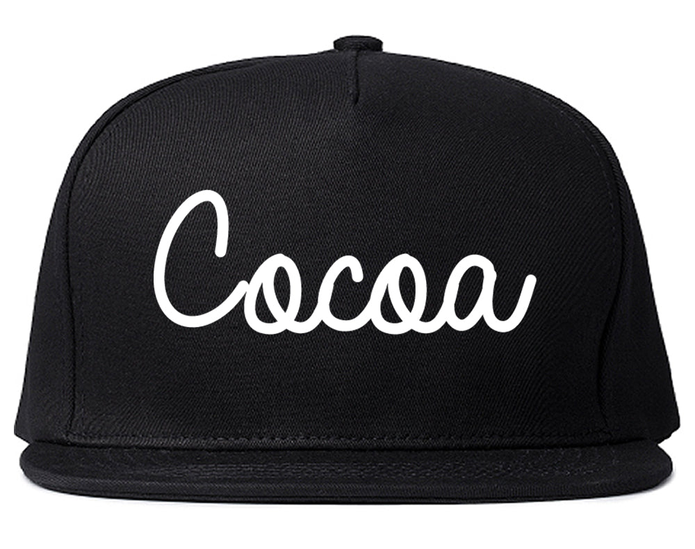 Cocoa Florida FL Script Mens Snapback Hat Black