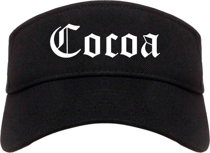 Cocoa Florida FL Old English Mens Visor Cap Hat Black
