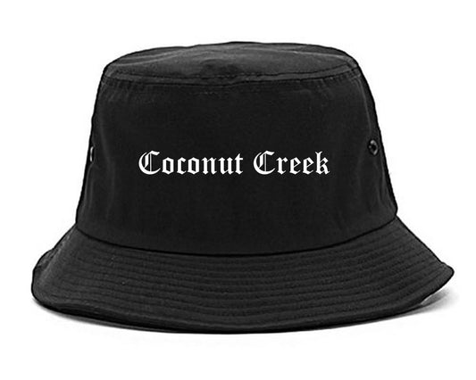 Coconut Creek Florida FL Old English Mens Bucket Hat Black
