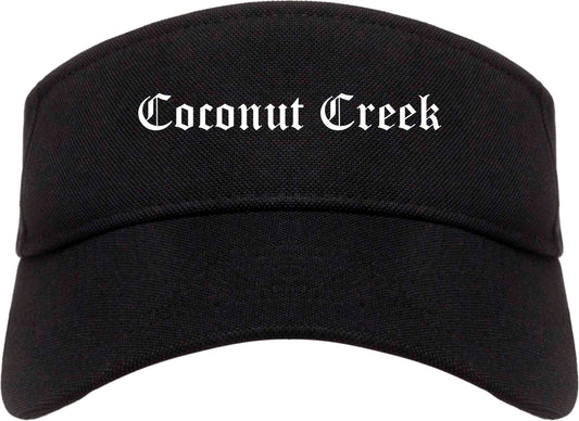 Coconut Creek Florida FL Old English Mens Visor Cap Hat Black