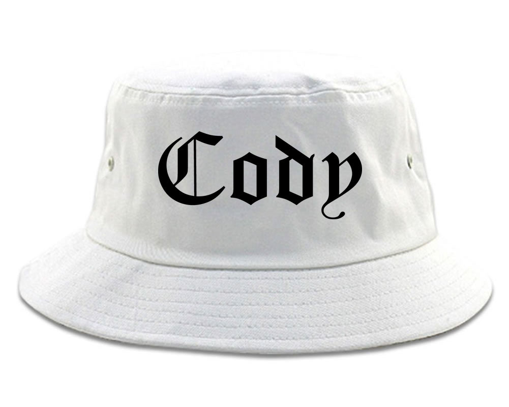 Cody Wyoming WY Old English Mens Bucket Hat White