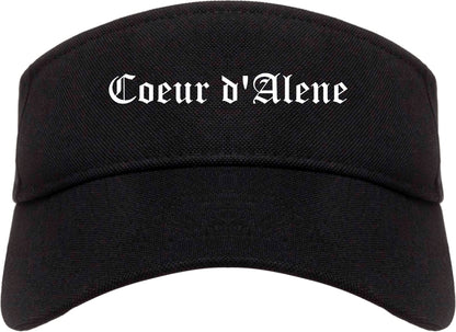 Coeur d'Alene Idaho ID Old English Mens Visor Cap Hat Black