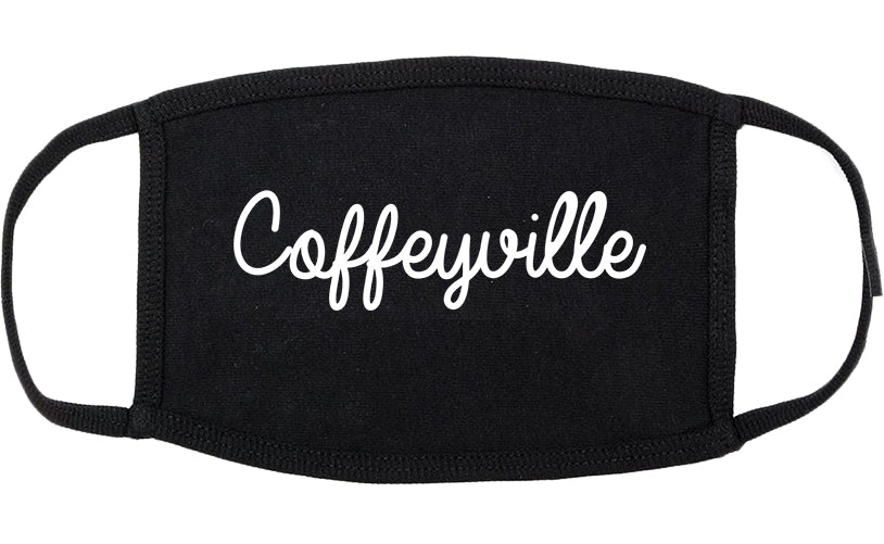 Coffeyville Kansas KS Script Cotton Face Mask Black