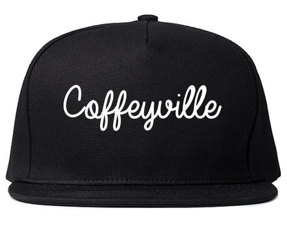 Coffeyville Kansas KS Script Mens Snapback Hat Black