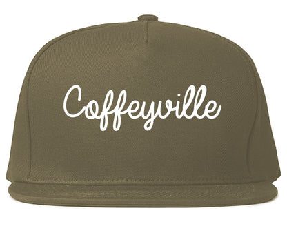 Coffeyville Kansas KS Script Mens Snapback Hat Grey