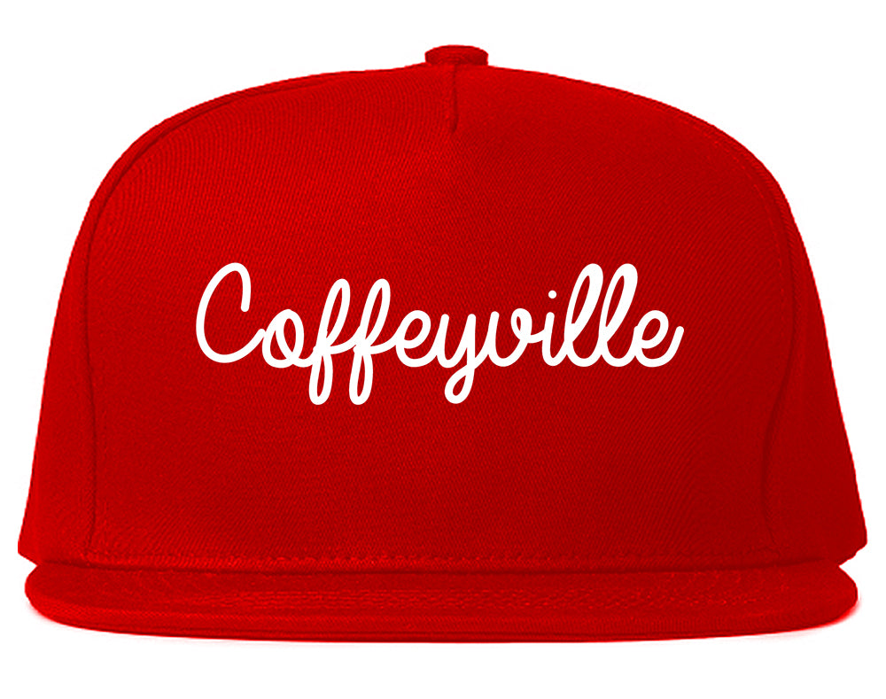 Coffeyville Kansas KS Script Mens Snapback Hat Red