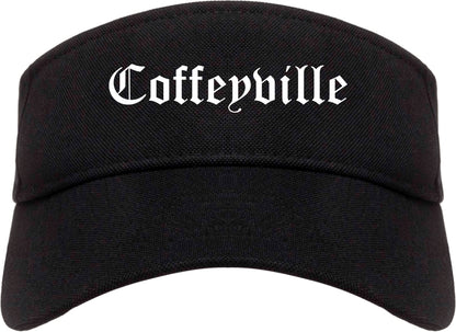 Coffeyville Kansas KS Old English Mens Visor Cap Hat Black
