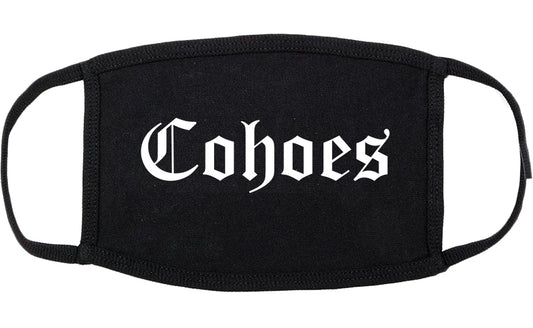 Cohoes New York NY Old English Cotton Face Mask Black