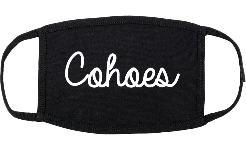Cohoes New York NY Script Cotton Face Mask Black