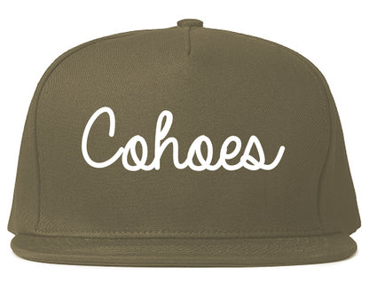 Cohoes New York NY Script Mens Snapback Hat Grey