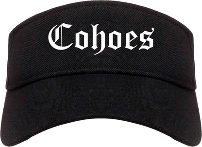 Cohoes New York NY Old English Mens Visor Cap Hat Black