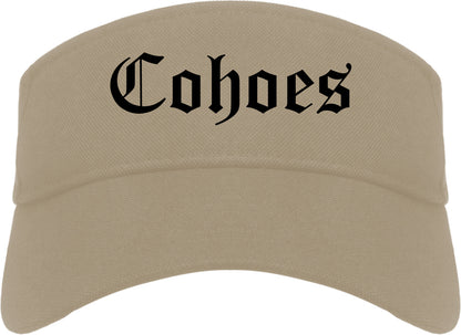 Cohoes New York NY Old English Mens Visor Cap Hat Khaki