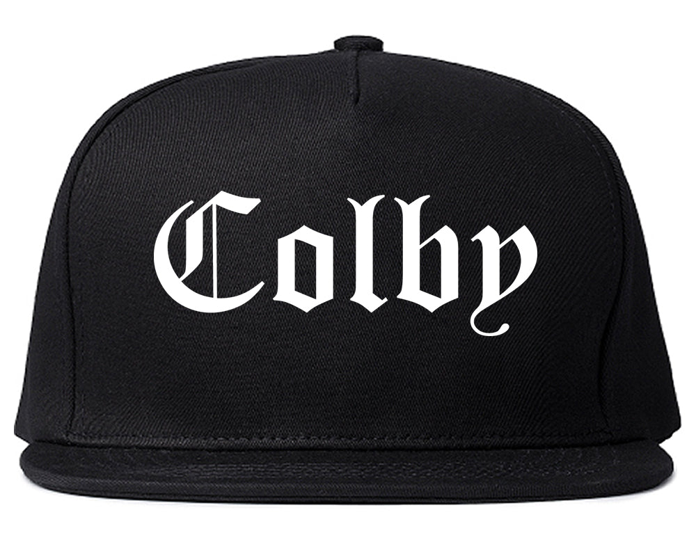 Colby Kansas KS Old English Mens Snapback Hat Black