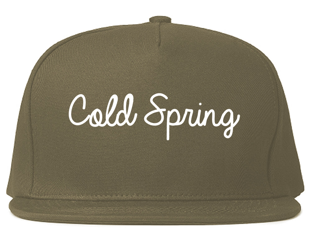 Cold Spring Kentucky KY Script Mens Snapback Hat Grey