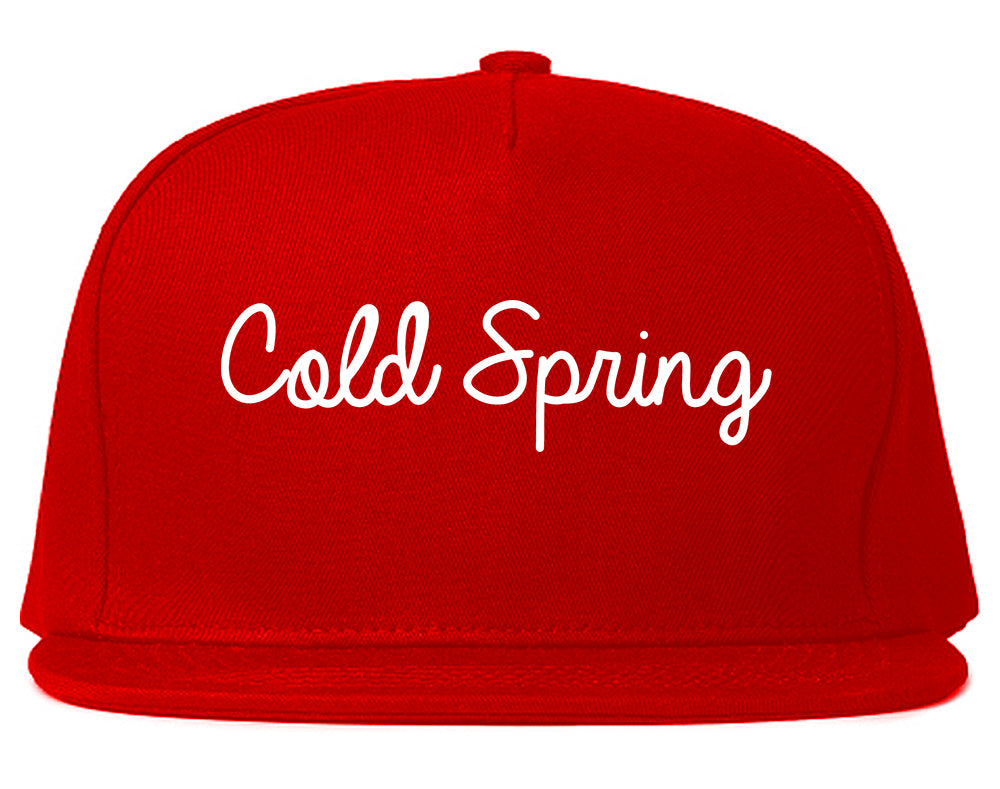 Cold Spring Kentucky KY Script Mens Snapback Hat Red