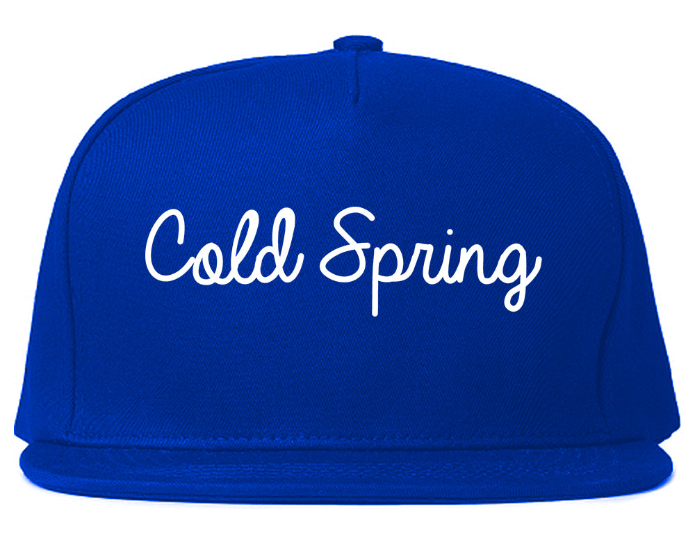 Cold Spring Kentucky KY Script Mens Snapback Hat Royal Blue
