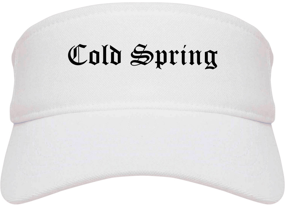 Cold Spring Kentucky KY Old English Mens Visor Cap Hat White