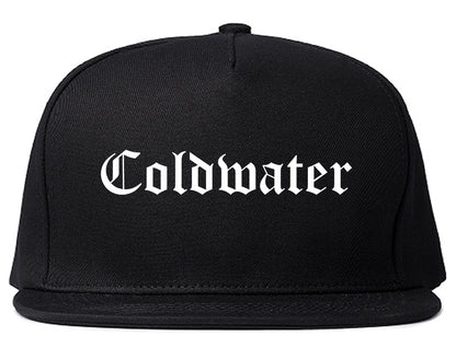 Coldwater Michigan MI Old English Mens Snapback Hat Black