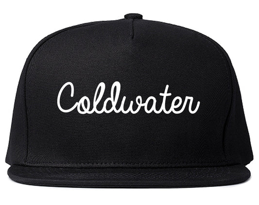 Coldwater Michigan MI Script Mens Snapback Hat Black