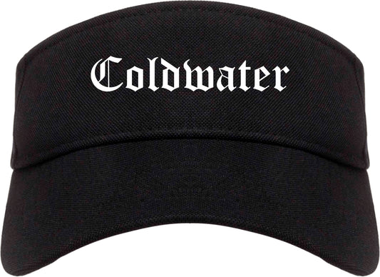 Coldwater Michigan MI Old English Mens Visor Cap Hat Black