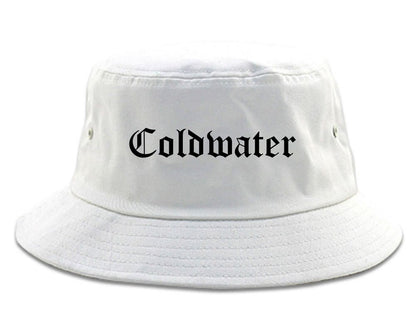 Coldwater Michigan MI Old English Mens Bucket Hat White