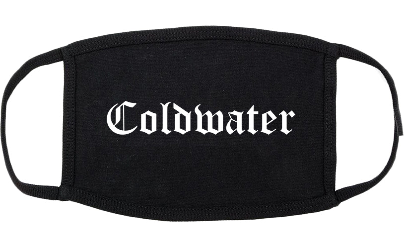 Coldwater Ohio OH Old English Cotton Face Mask Black