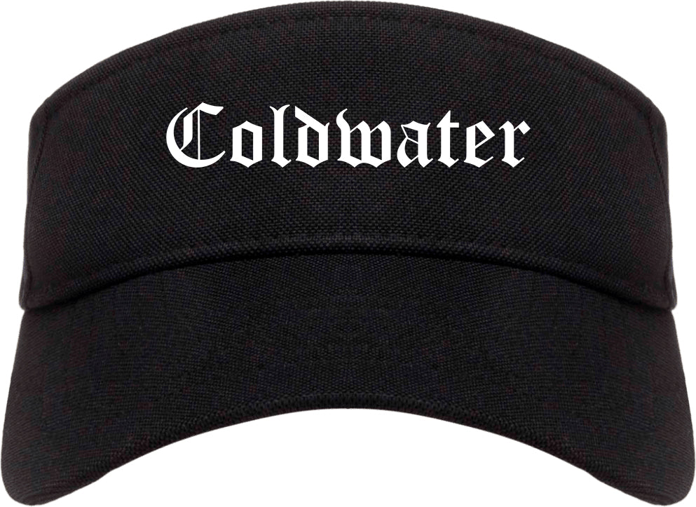 Coldwater Ohio OH Old English Mens Visor Cap Hat Black