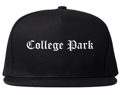 College Park Georgia GA Old English Mens Snapback Hat Black