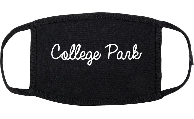 College Park Georgia GA Script Cotton Face Mask Black