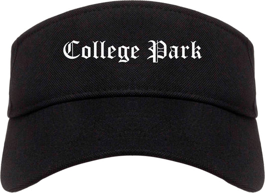 College Park Georgia GA Old English Mens Visor Cap Hat Black