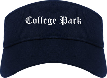 College Park Georgia GA Old English Mens Visor Cap Hat Navy Blue