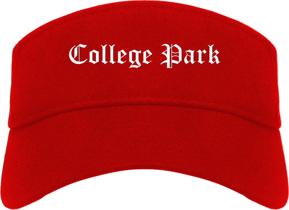 College Park Georgia GA Old English Mens Visor Cap Hat Red