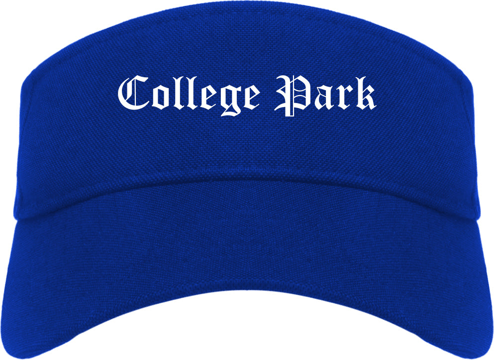 College Park Georgia GA Old English Mens Visor Cap Hat Royal Blue