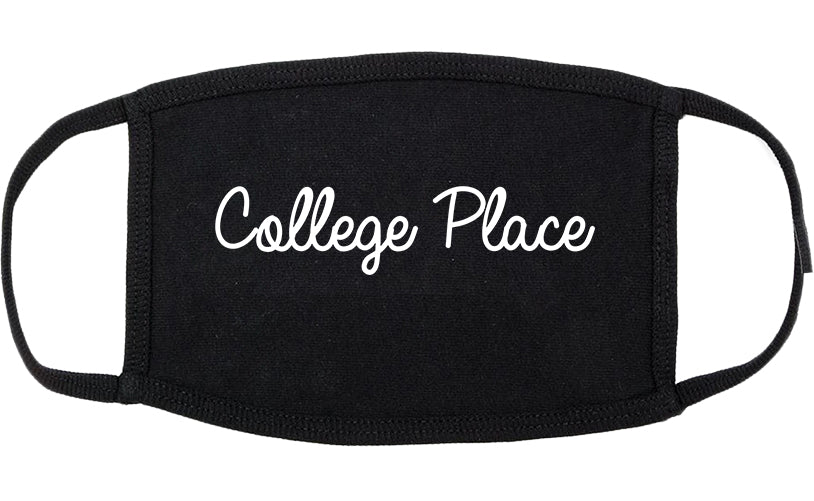 College Place Washington WA Script Cotton Face Mask Black