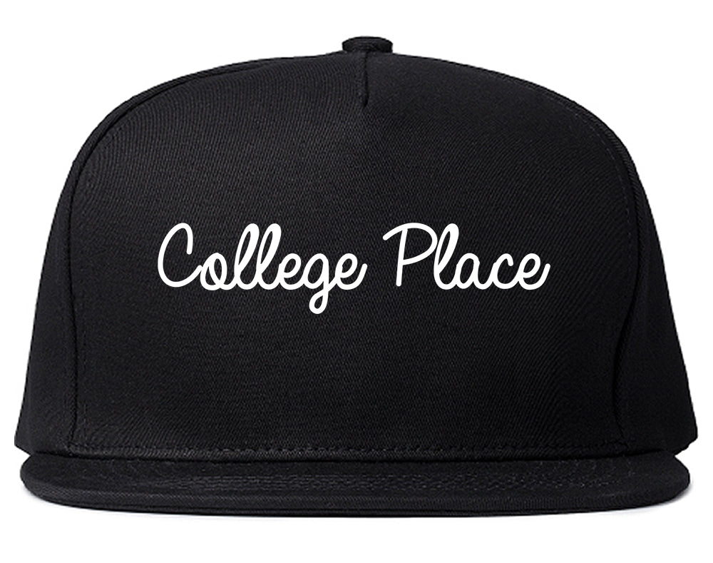 College Place Washington WA Script Mens Snapback Hat Black