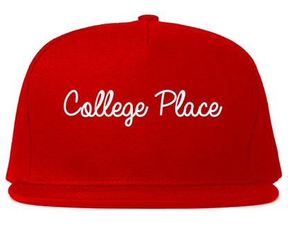 College Place Washington WA Script Mens Snapback Hat Red